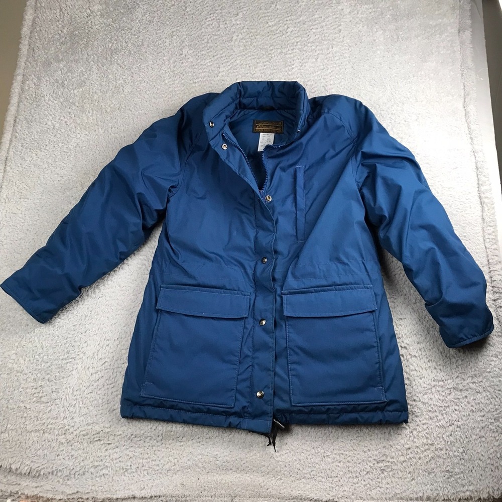 Vintage 80s Eddie Bauer Expedition Jacket Mens M Blue Goose Down Parka USA Made